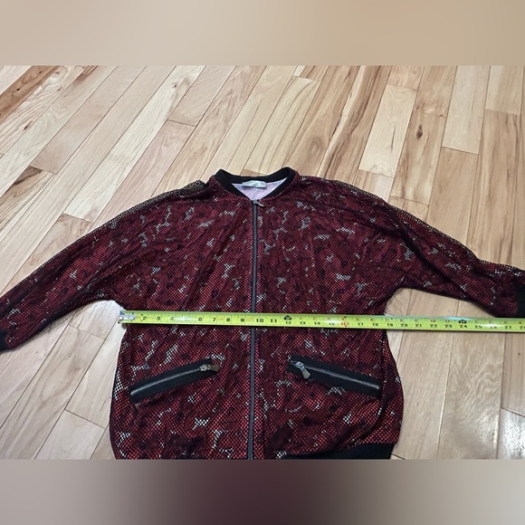 Anatomie Petal Poppy Floral Bomber Jacket with Black Netting - Women’s Medium - Picture 6 of 7